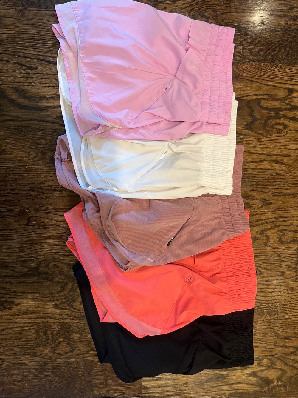 5 - Athleta Women's Athletic Shorts Set - Pink, White, Mauve, Coral, Black